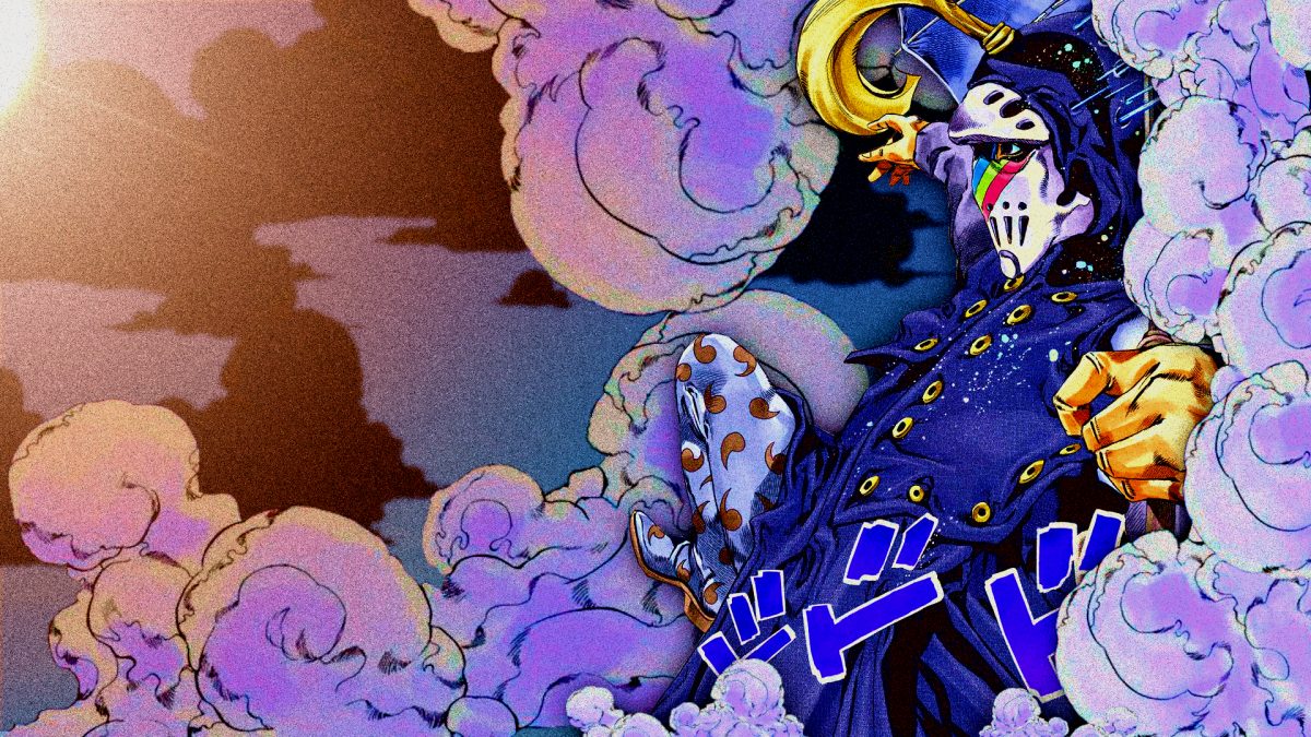 神秘面具男子的紫色天空