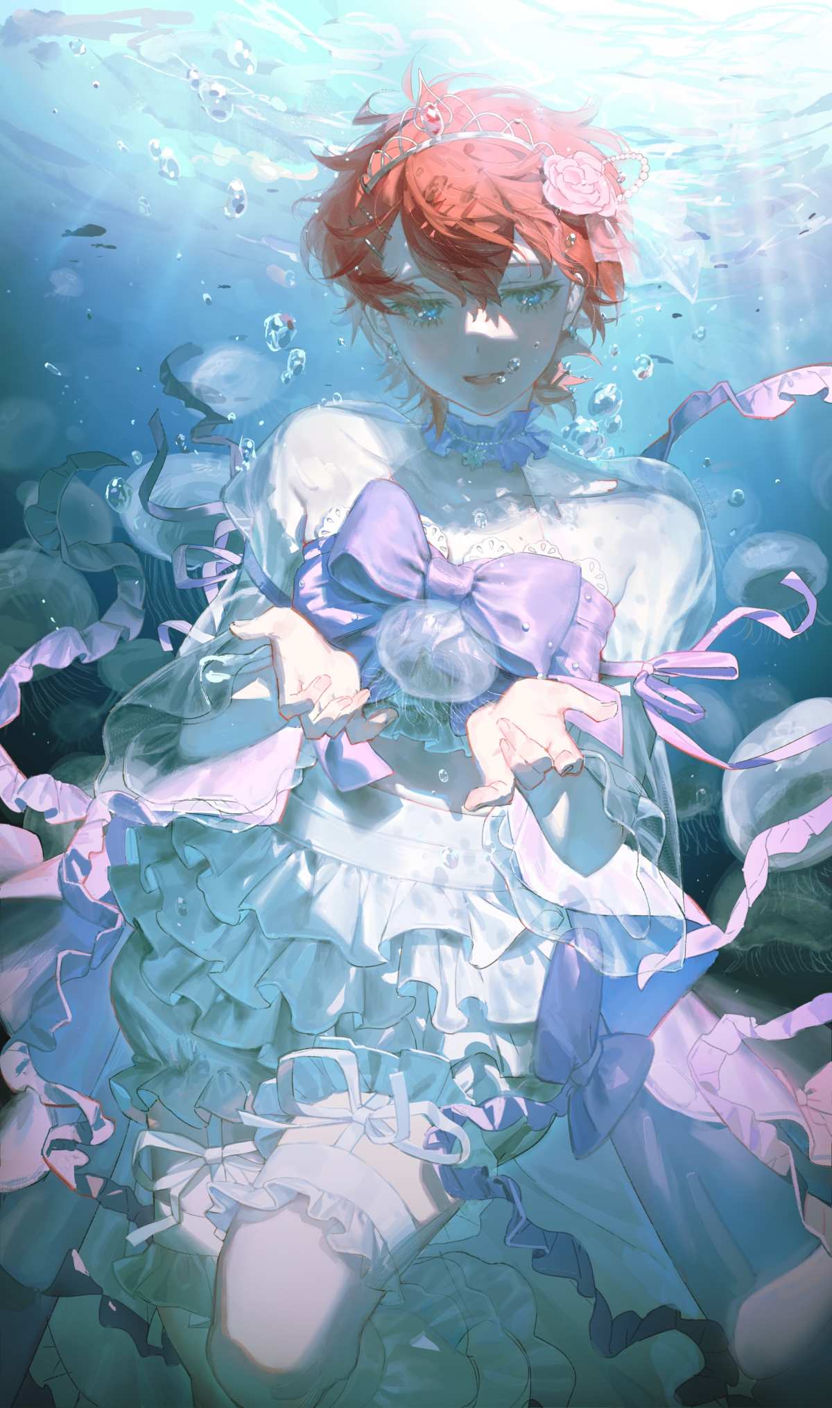 红发少女水下肖像