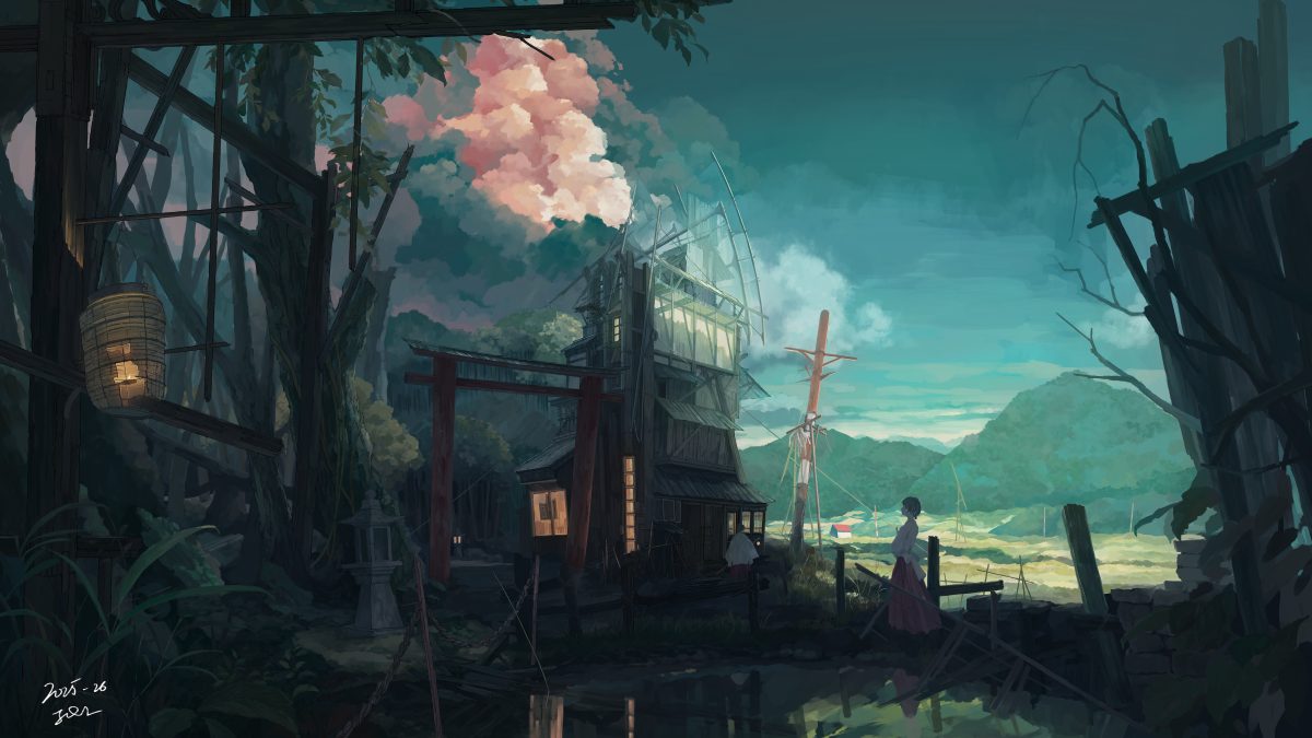 神秘神社与少女