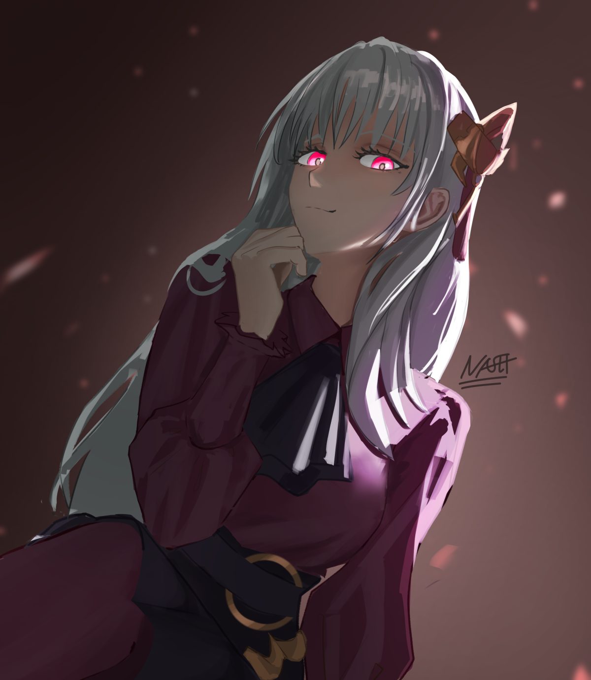 白发少女粉色眼眸