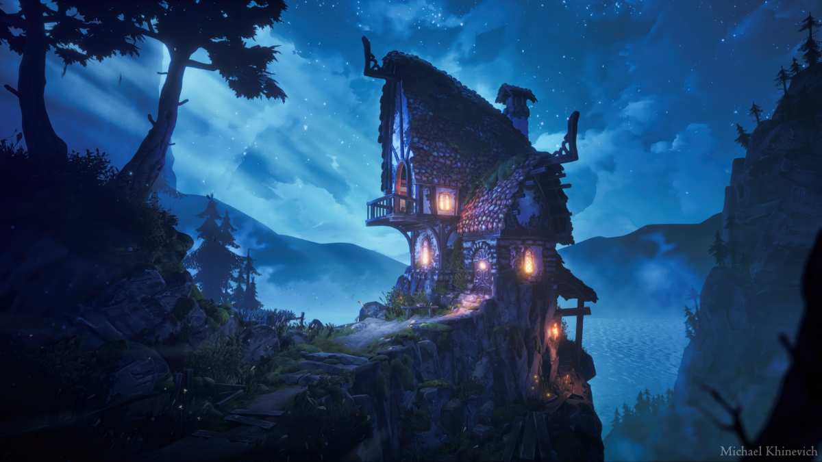 夜幕下的神秘小屋