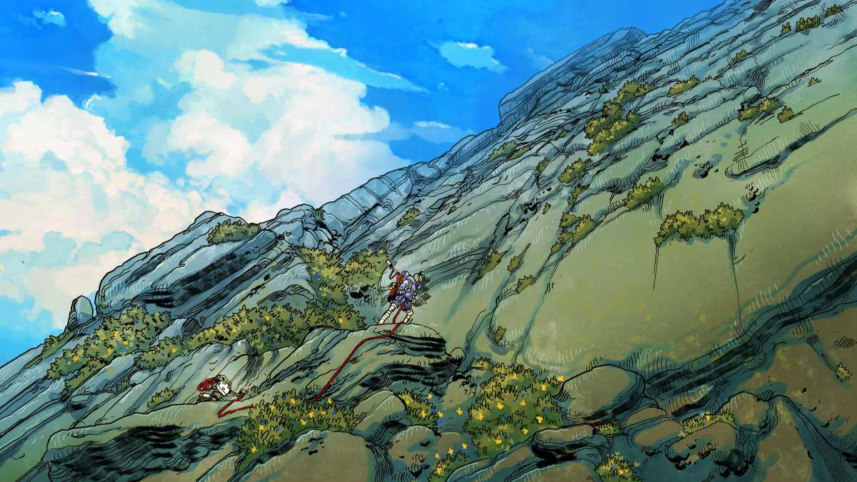 登山者与自然
