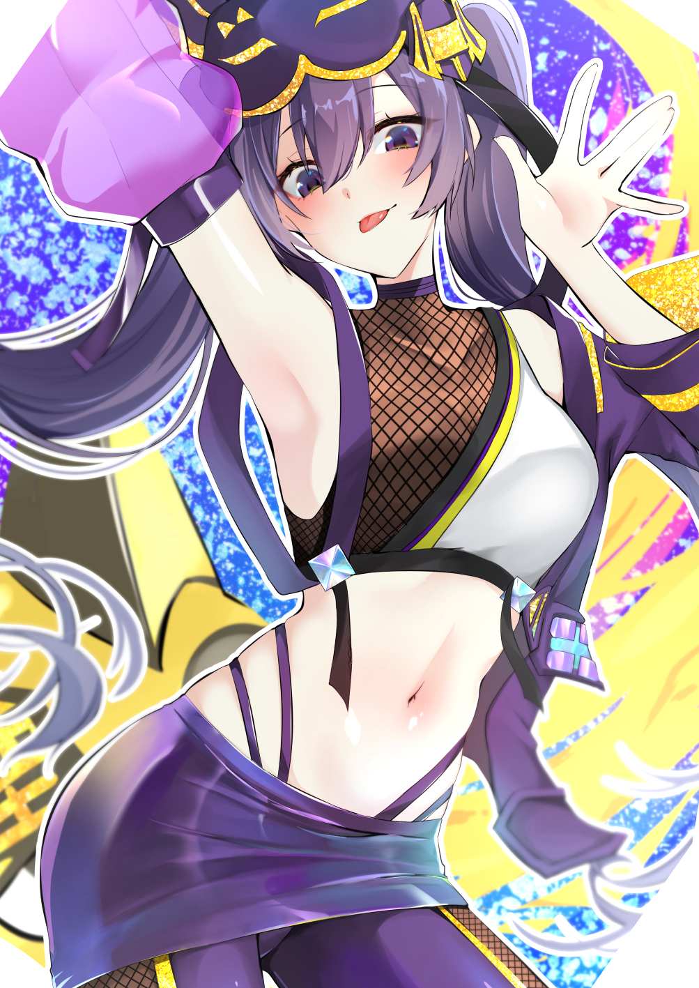 紫色长发动漫女孩