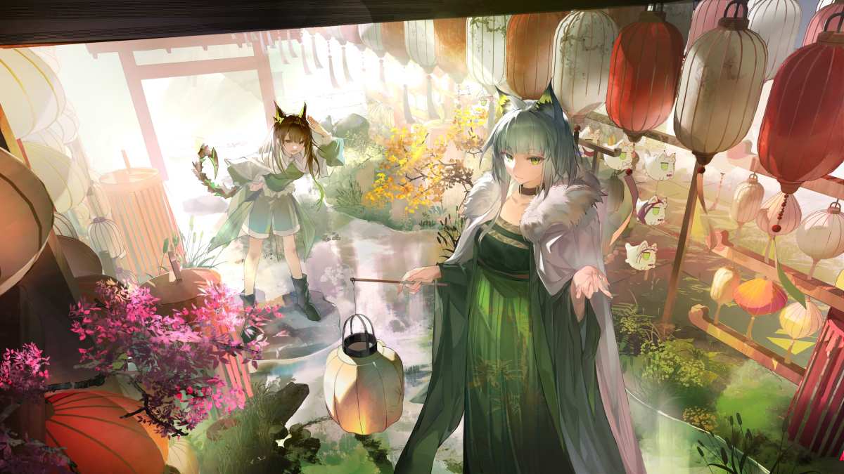 绿色精灵与灯笼