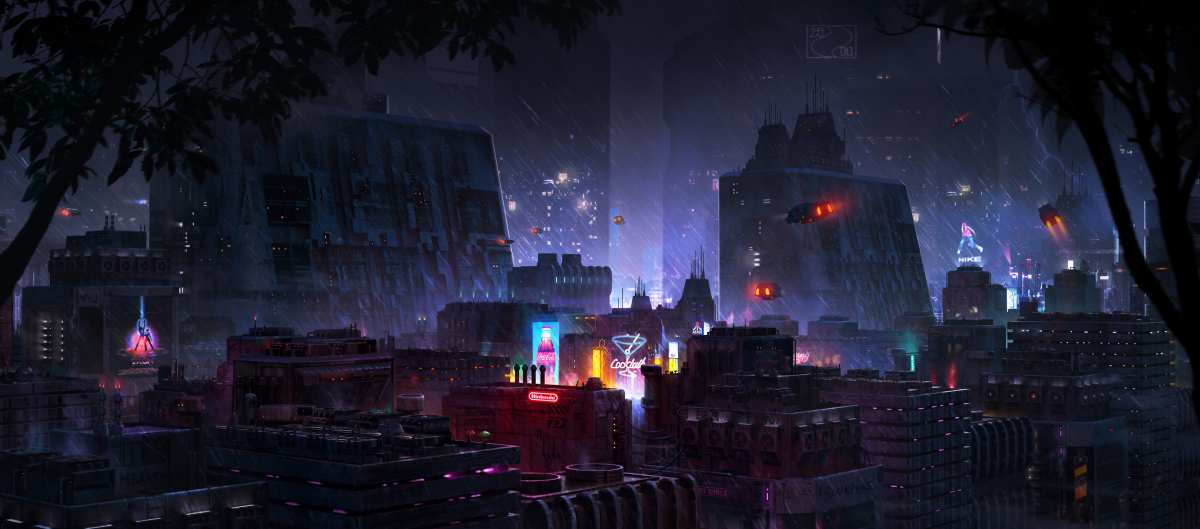 未来都市夜雨