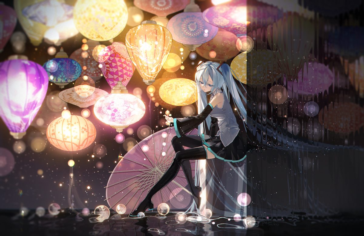 初音未来灯笼夜