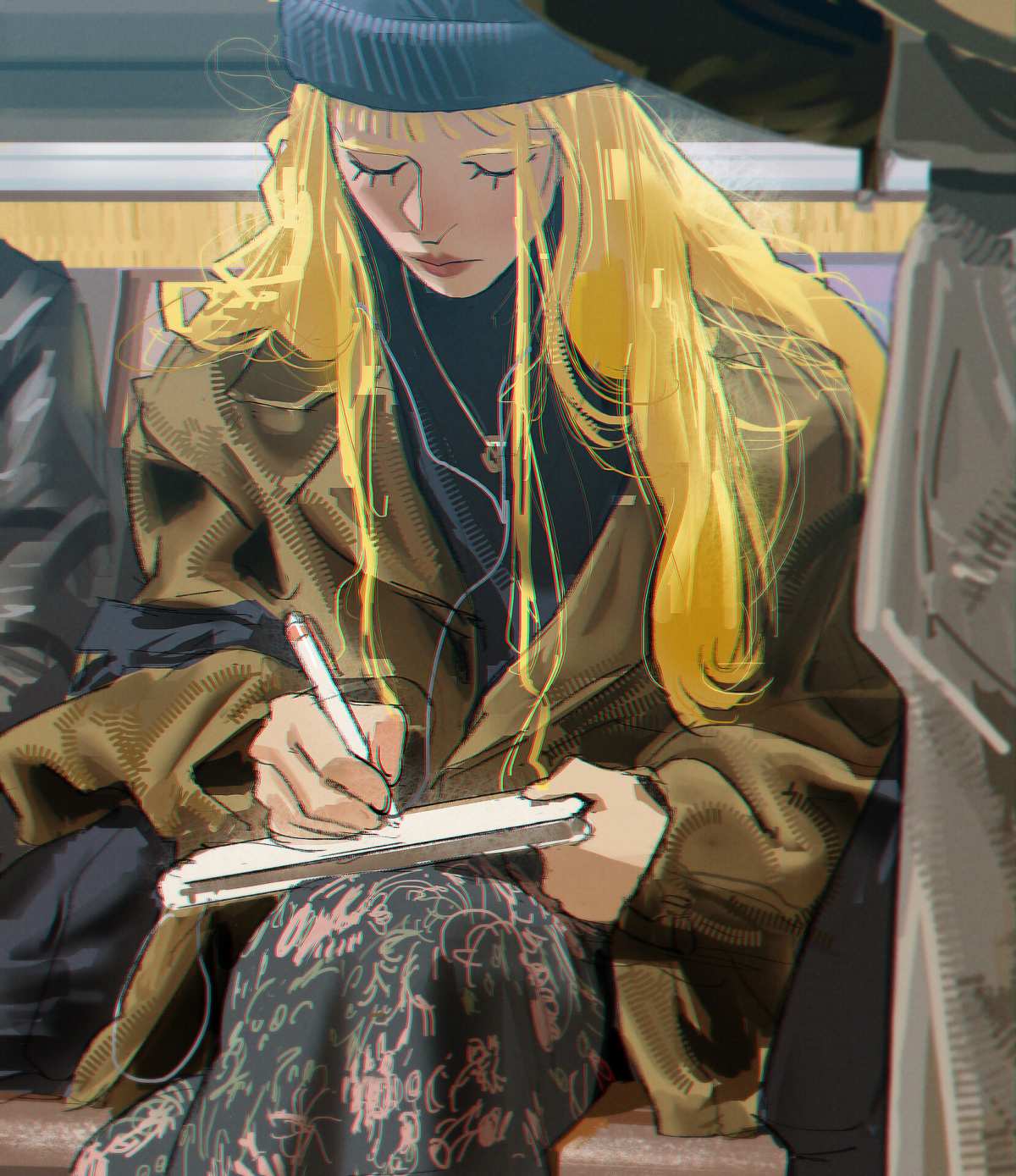 长发女孩写生
