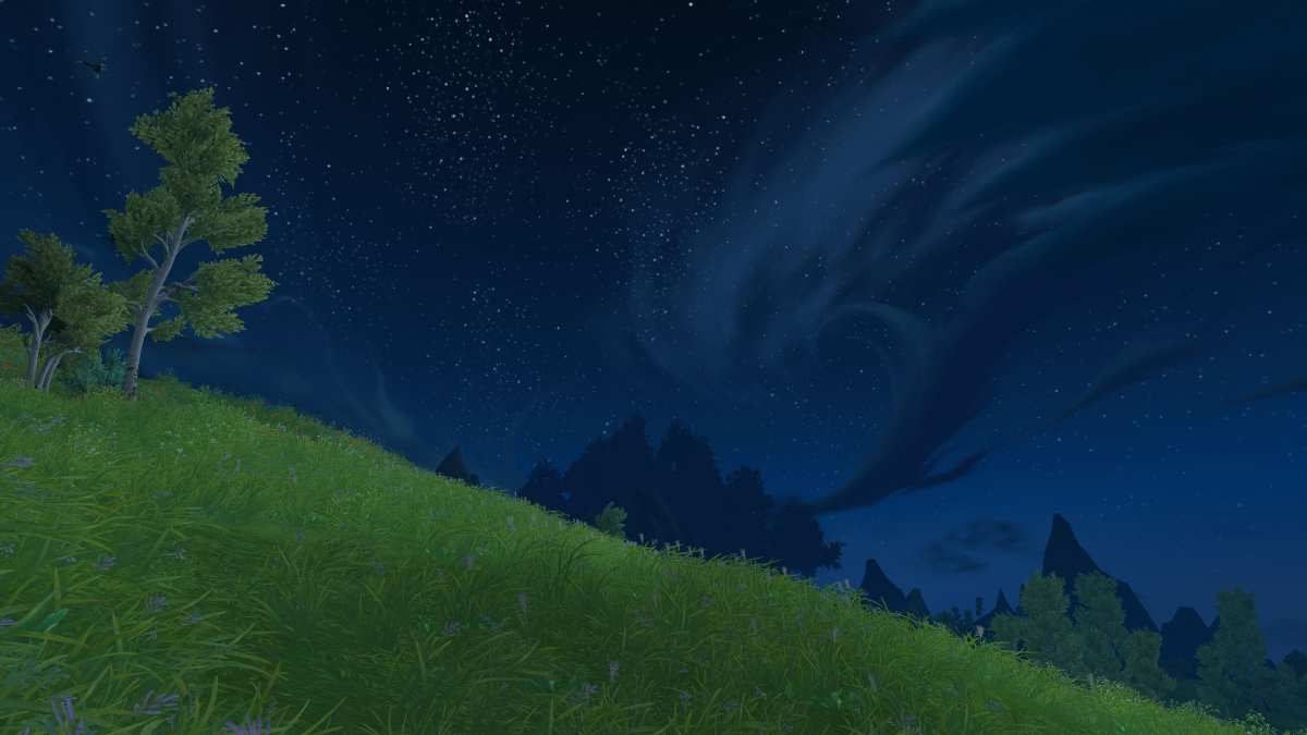 夜空下的草地