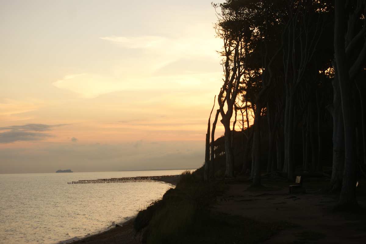 日落时分的宁静海岸线