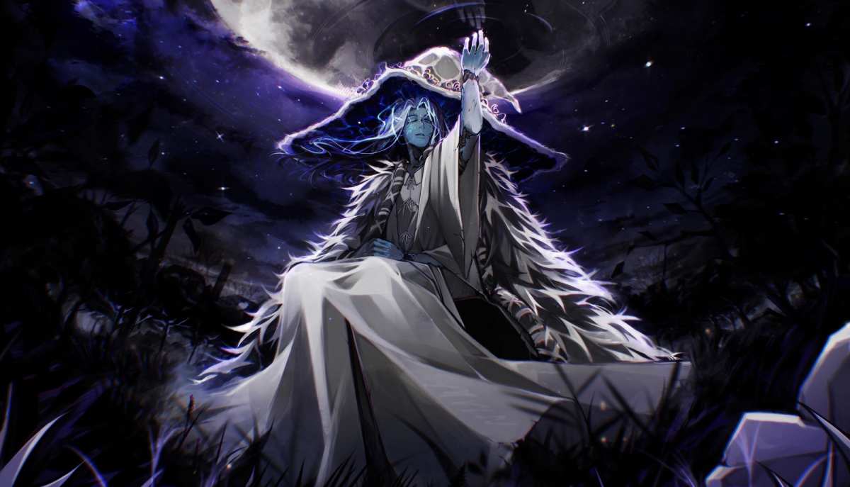 夜空下的神秘巫师