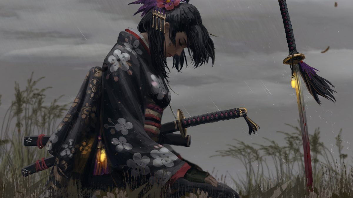 雨中武士