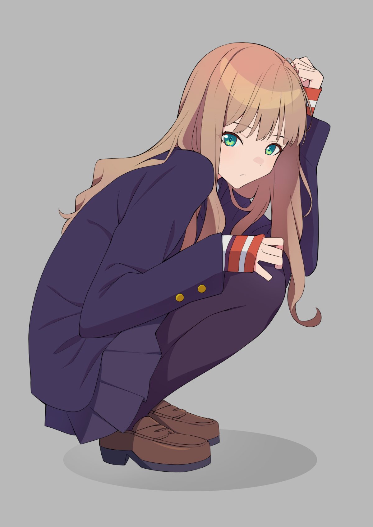 长发绿眼动漫女孩