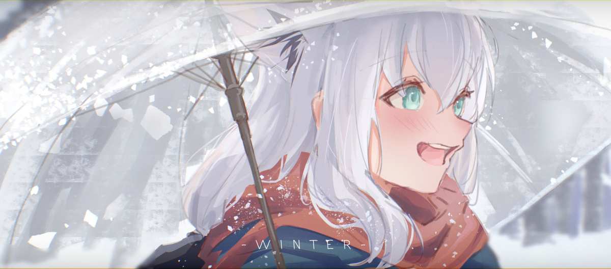 动漫女孩 · 冬天 · 下雪高清壁纸