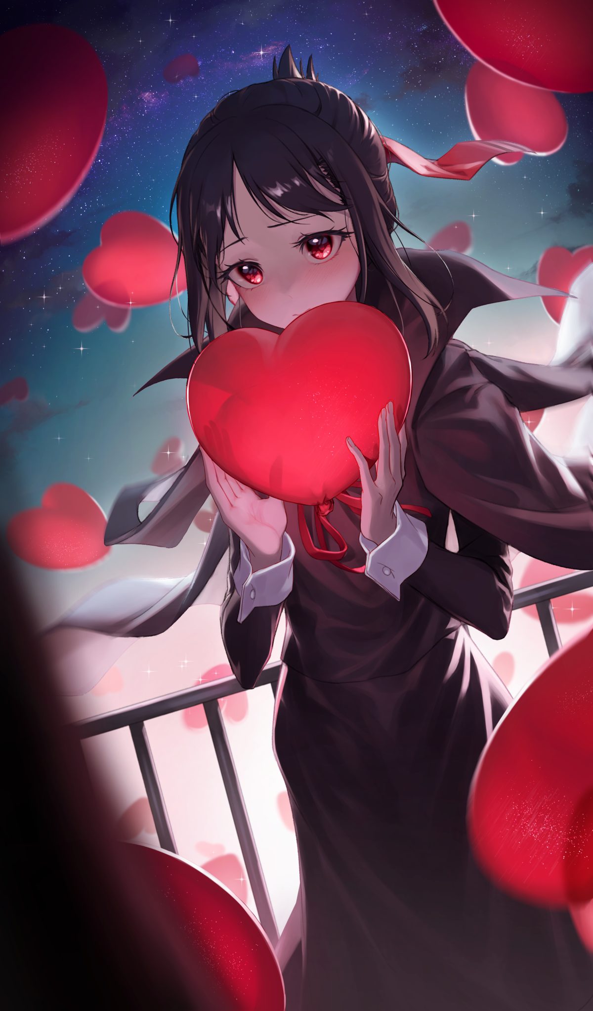 JJ_企鹅 · 动漫女孩 · 心高清壁纸