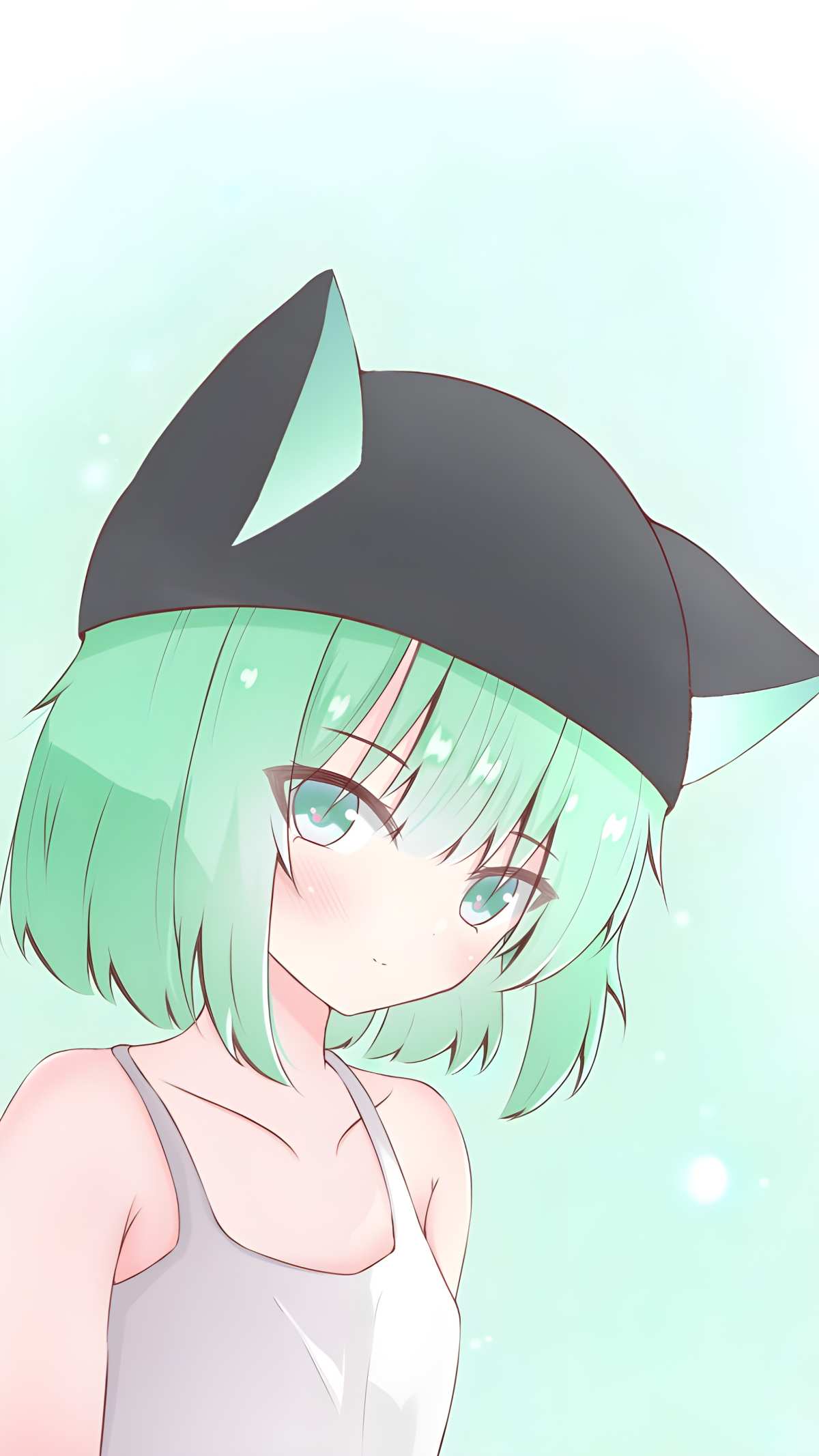 绿色短发猫耳女孩