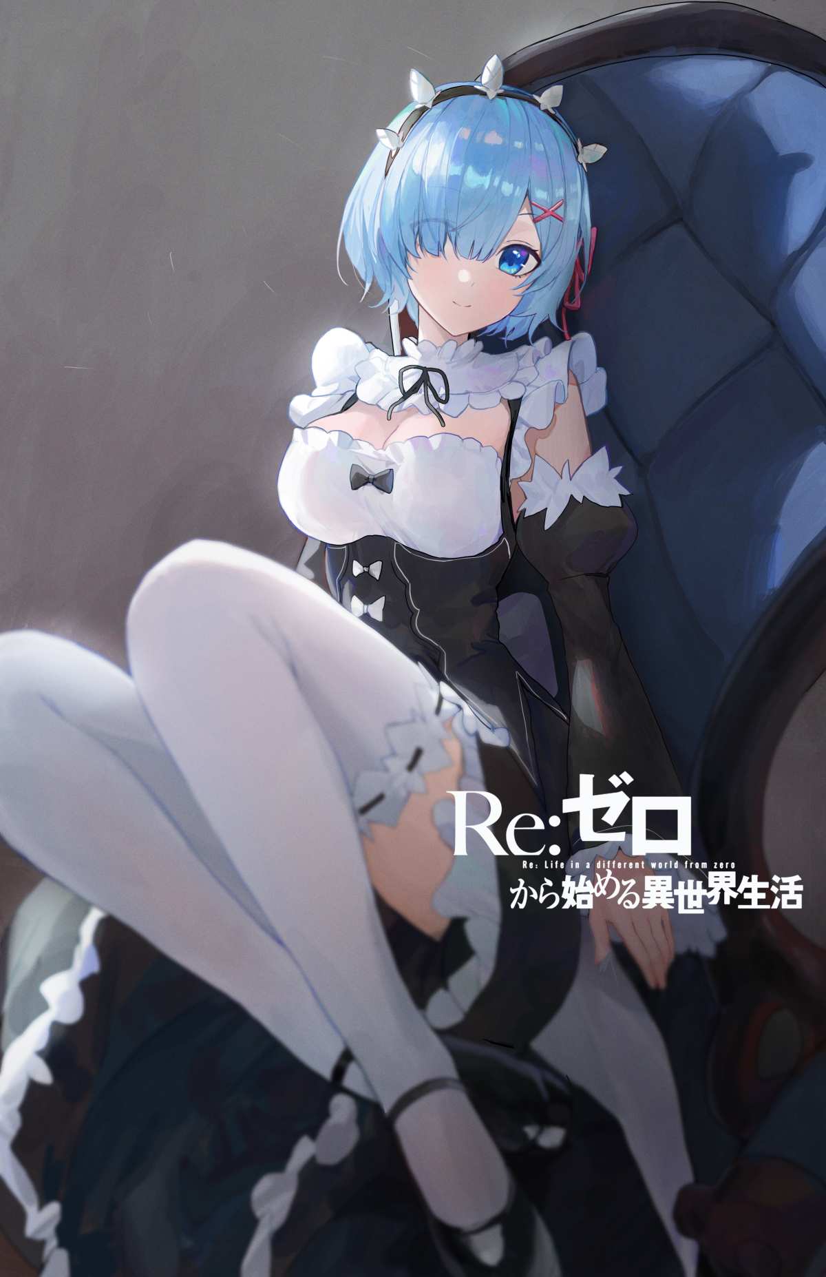 蓝发女仆角色壁纸