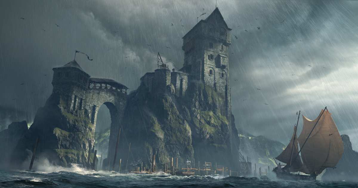 城堡 · 雨 · 船高清壁纸
