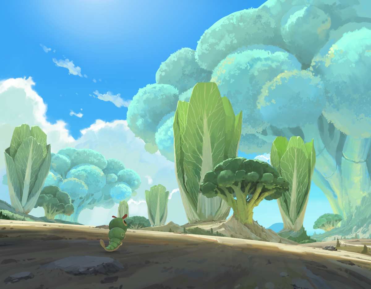 毛毛虫 · 插图 · 植物高清壁纸