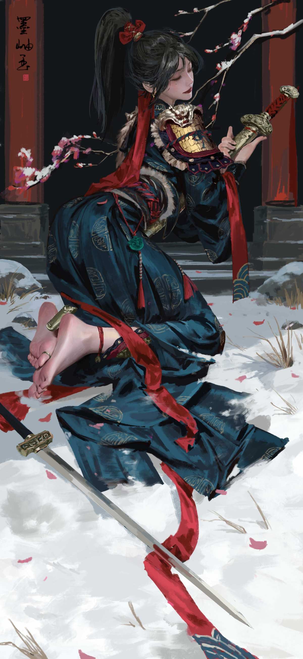 雪地中的武士
